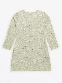 Walking on Water Womens Nightgown PJ Ribbed Cotton/Bamboo Blend