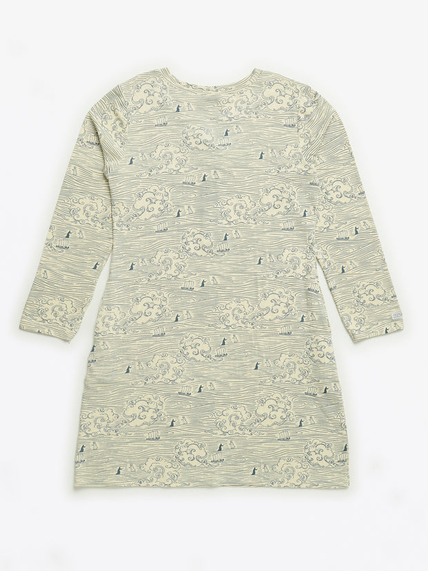 Walking on Water Womens Nightgown PJ Ribbed Cotton-Bamboo Blend