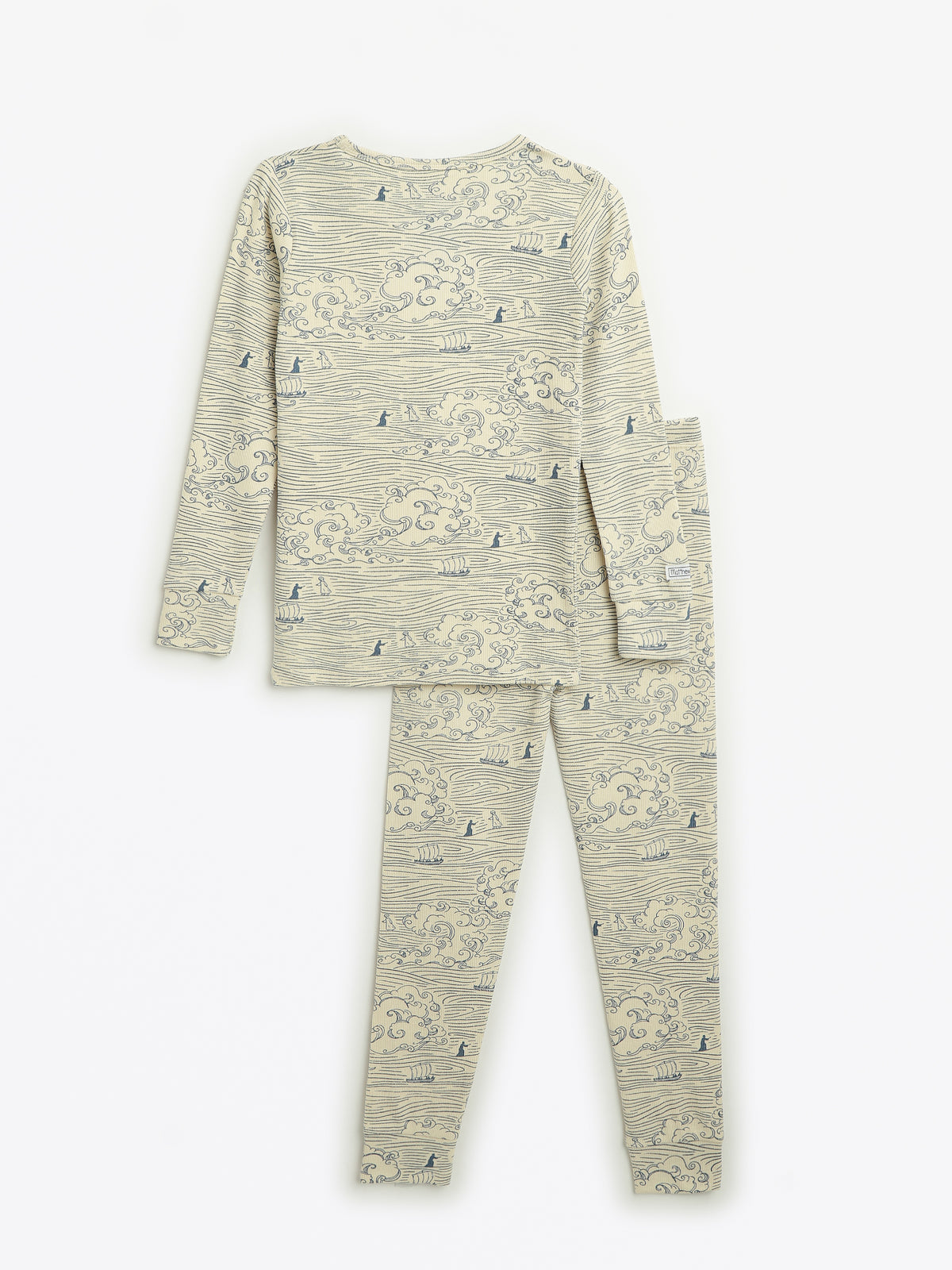 Walking on Water PJ Long Sleeve Set Ribbed Cotton/Bamboo Blend