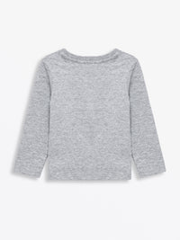 Baby Heather Gray Prayer Pocket T-Shirt Cotton | Long Sleeve