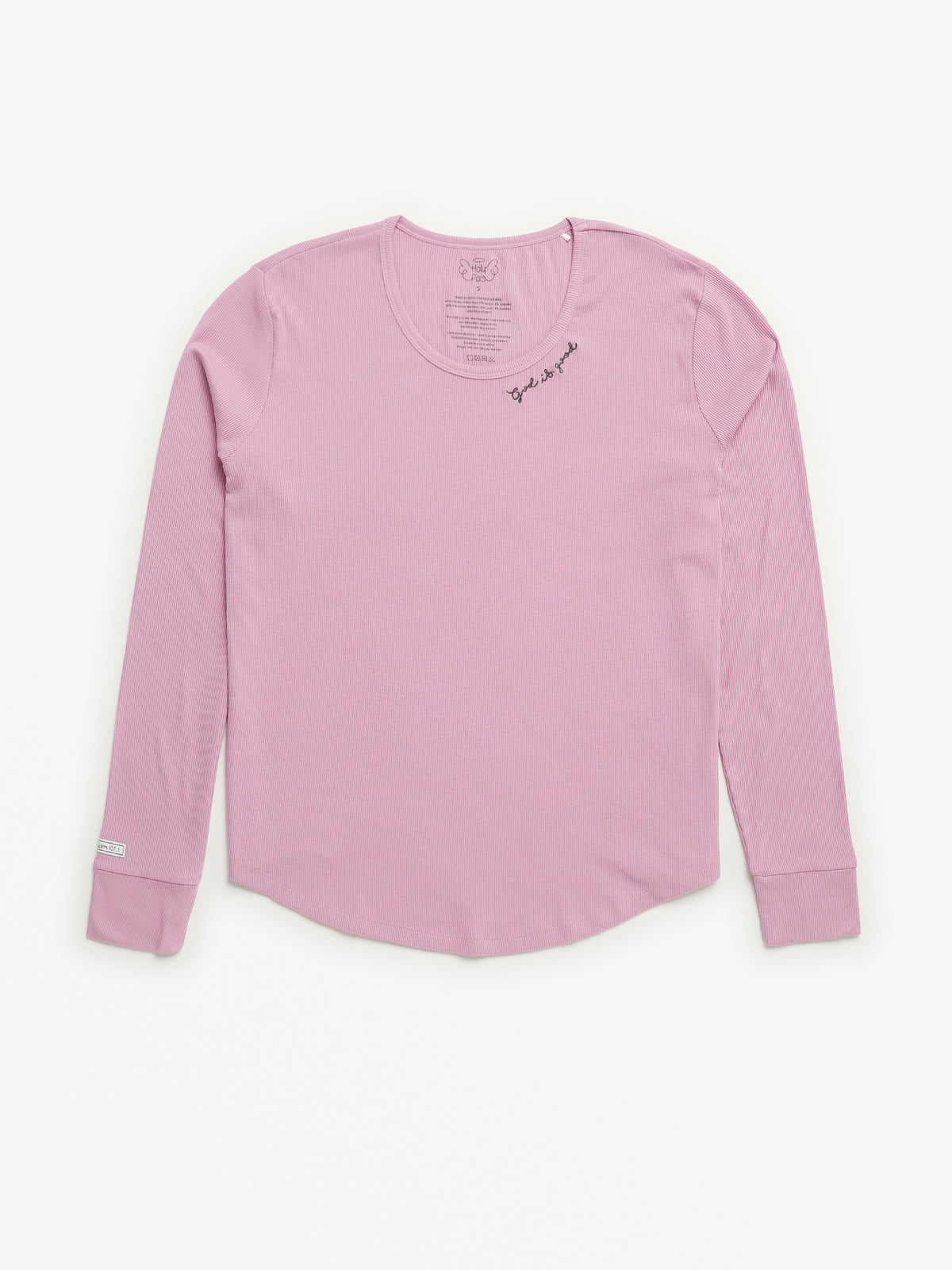 Solid Mauve Womens PJ Jogger Set Ribbed Cotton/Bamboo Blend