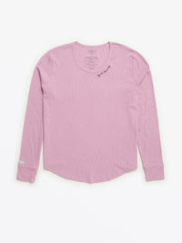 Solid Mauve Womens PJ Jogger Set Ribbed Cotton/Bamboo Blend