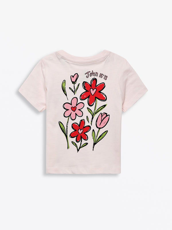 Baby No Greater Love Pink T-Shirt Cotton | Short Sleeve