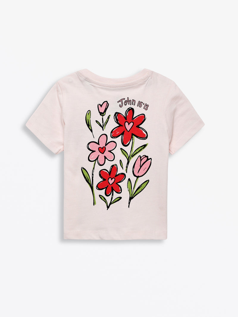 Baby No Greater Love Pink T-Shirt Cotton | Short Sleeve