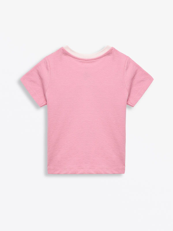 Baby Pink Prayer Pocket T-Shirt Cotton | Short Sleeve