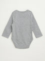 Baby Heather Gray Prayer Pocket Bodysuit | Long Sleeve