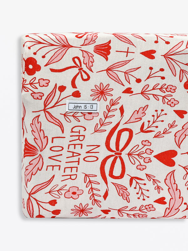 No Greater Love Pink Bedsheet Bamboo