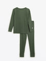 Solid Olive PJ Long Sleeve Set Ribbed Cotton-Bamboo Blend