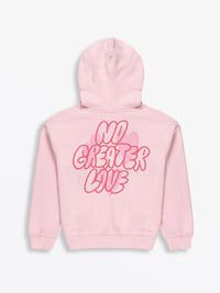 No Greater Love Pink Cotton Fleece Hoodie