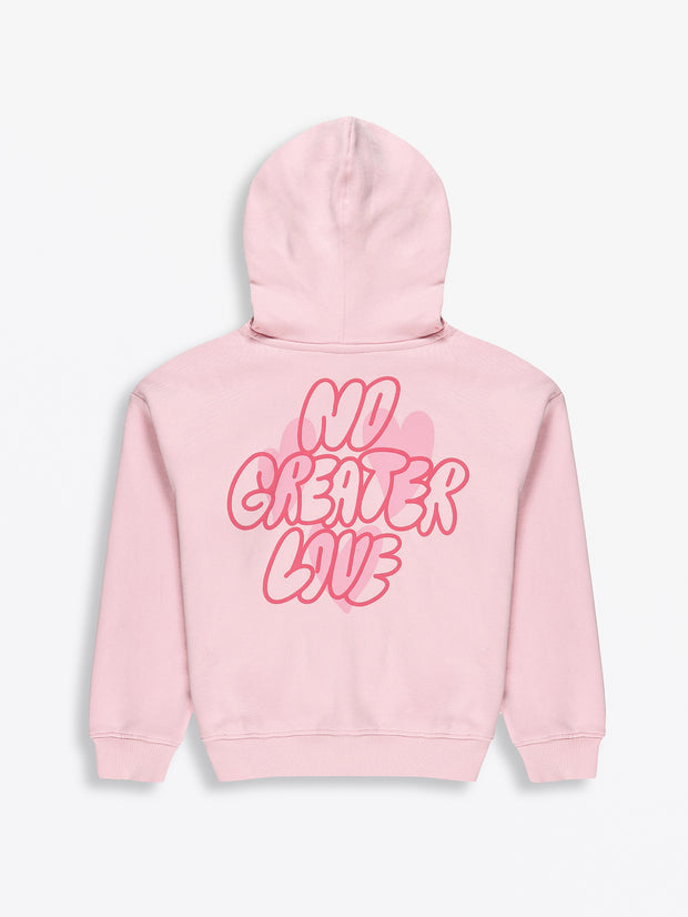 No Greater Love Pink Cotton Fleece Hoodie