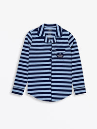 No Greater Love Blue Womens PJ Notch Collar Set Cotton