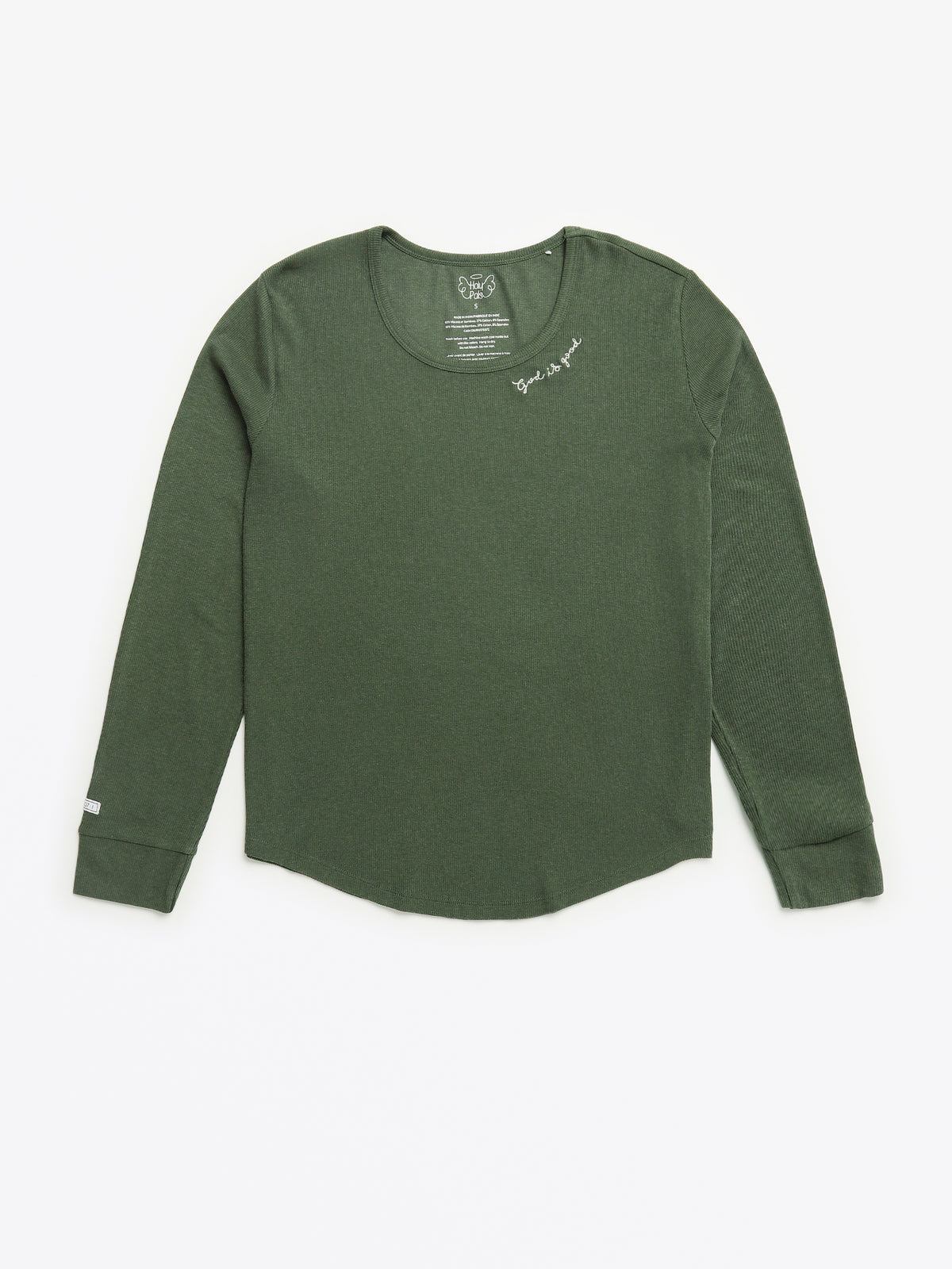 Solid Olive Womens PJ Jogger Set Ribbed Cotton/Bamboo Blend