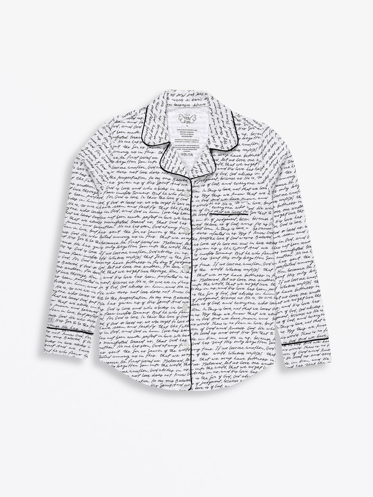 Love One Another Womens PJ Notch Collar Set Cotton