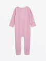 Solid Mauve PJ Footless Onesie Ribbed Cotton-Bamboo Blend