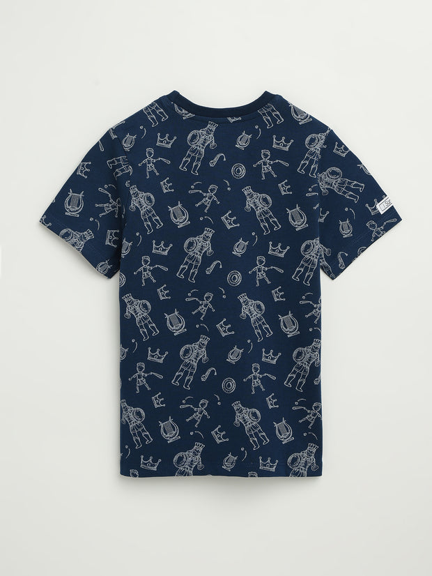Kids David & Goliath Sailor Blue T-Shirt Cotton | Short Sleeve
