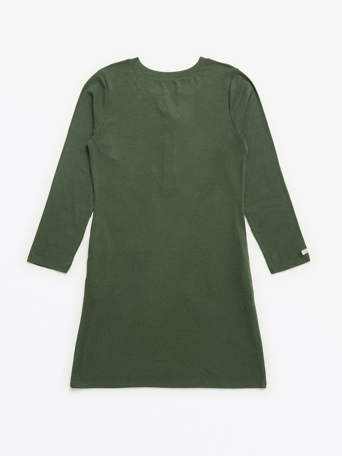 Solid Olive Womens Nightgown PJ Ribbed Cotton/Bamboo Blend