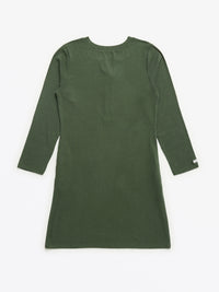 Solid Olive Womens Nightgown PJ Ribbed Cotton/Bamboo Blend