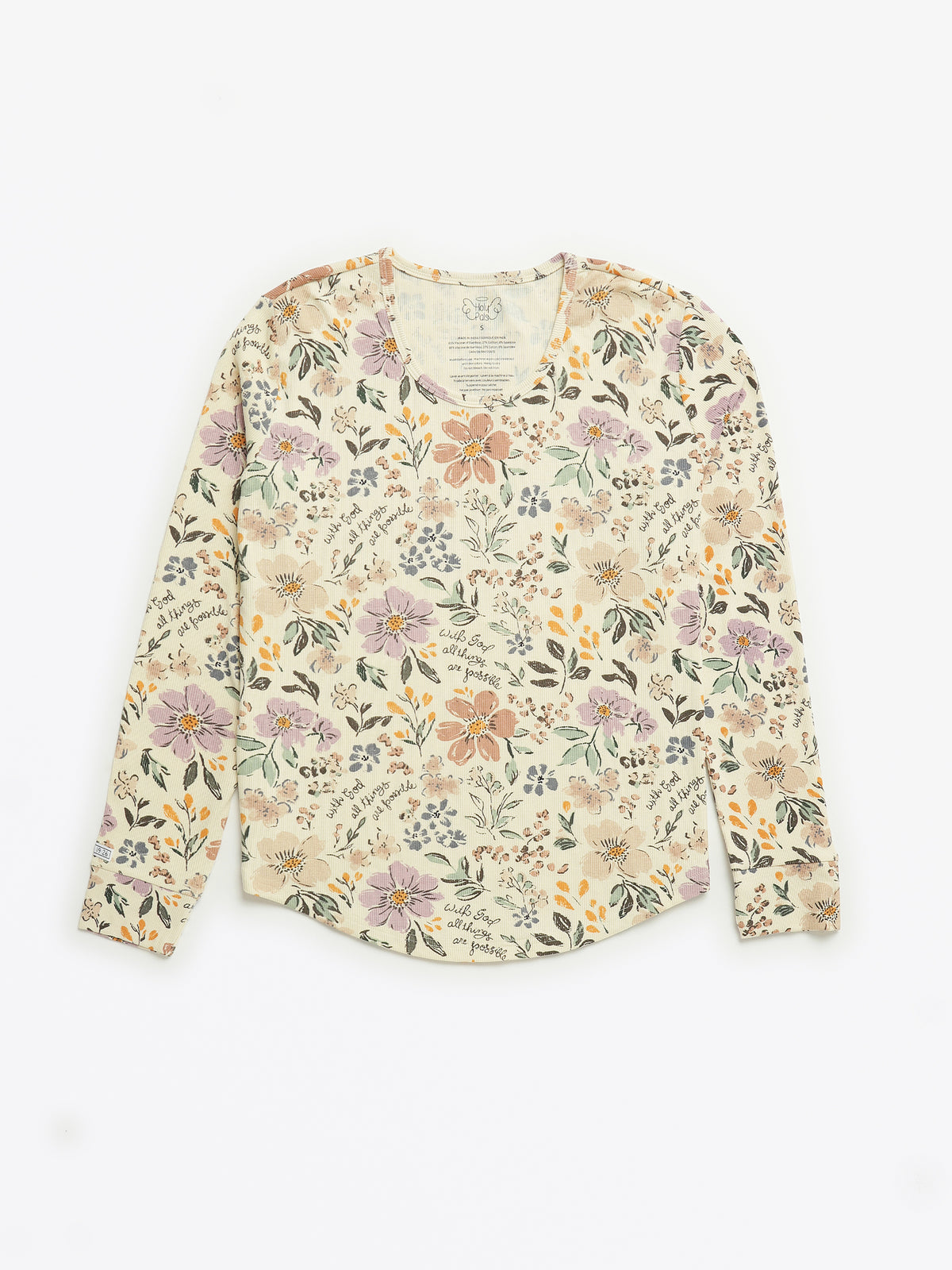 All Things Are Possible Womens PJ Jogger Set Ribbed Cotton/Bamboo Blend