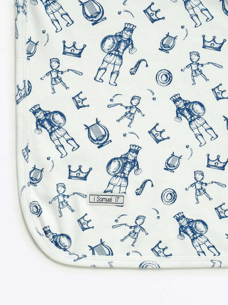 David & Goliath Blue Swaddle Cotton
