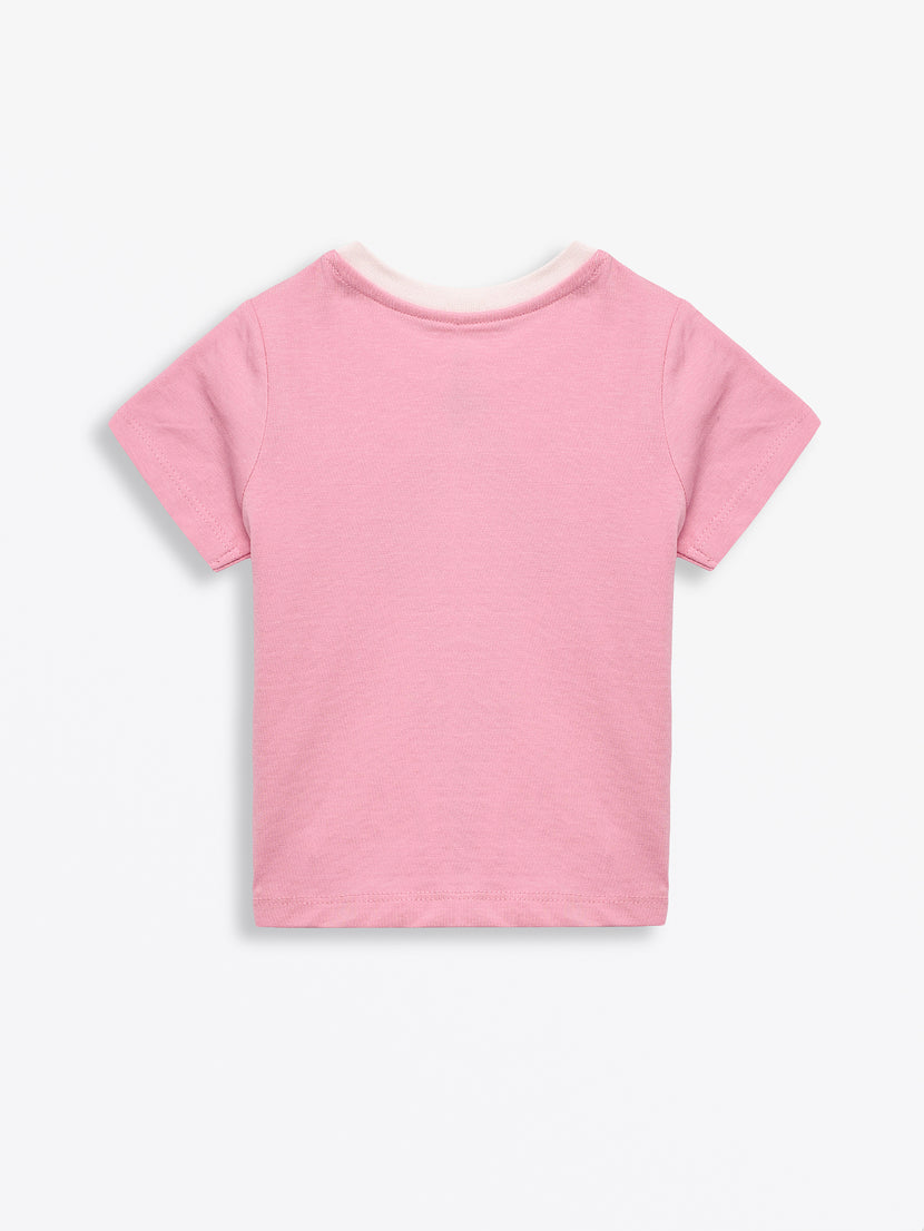 Kids Pink Prayer Pocket T-Shirt | Short Sleeve