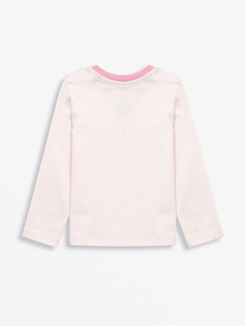 Kids Pink Prayer Pocket T-Shirt | Long Sleeve