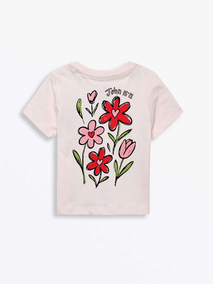 Kids No Greater Love Pink T-Shirt Cotton | Short Sleeve