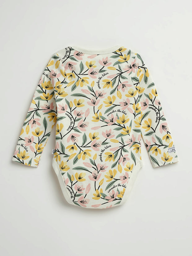 Consider the Lilies Long Sleeve Bodysuit Cotton