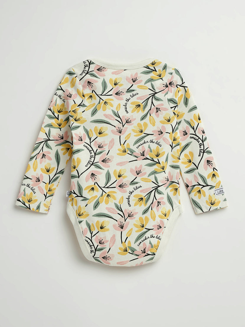 Consider the Lilies Long Sleeve Bodysuit Cotton