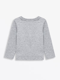 Heather Gray Prayer Pocket Long Sleeve T-Shirt Cotton