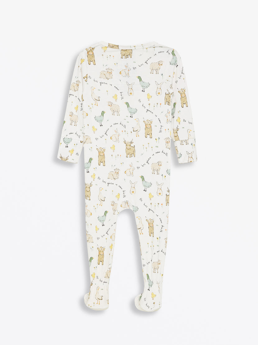 New Birth PJ Footed Onesie Bamboo