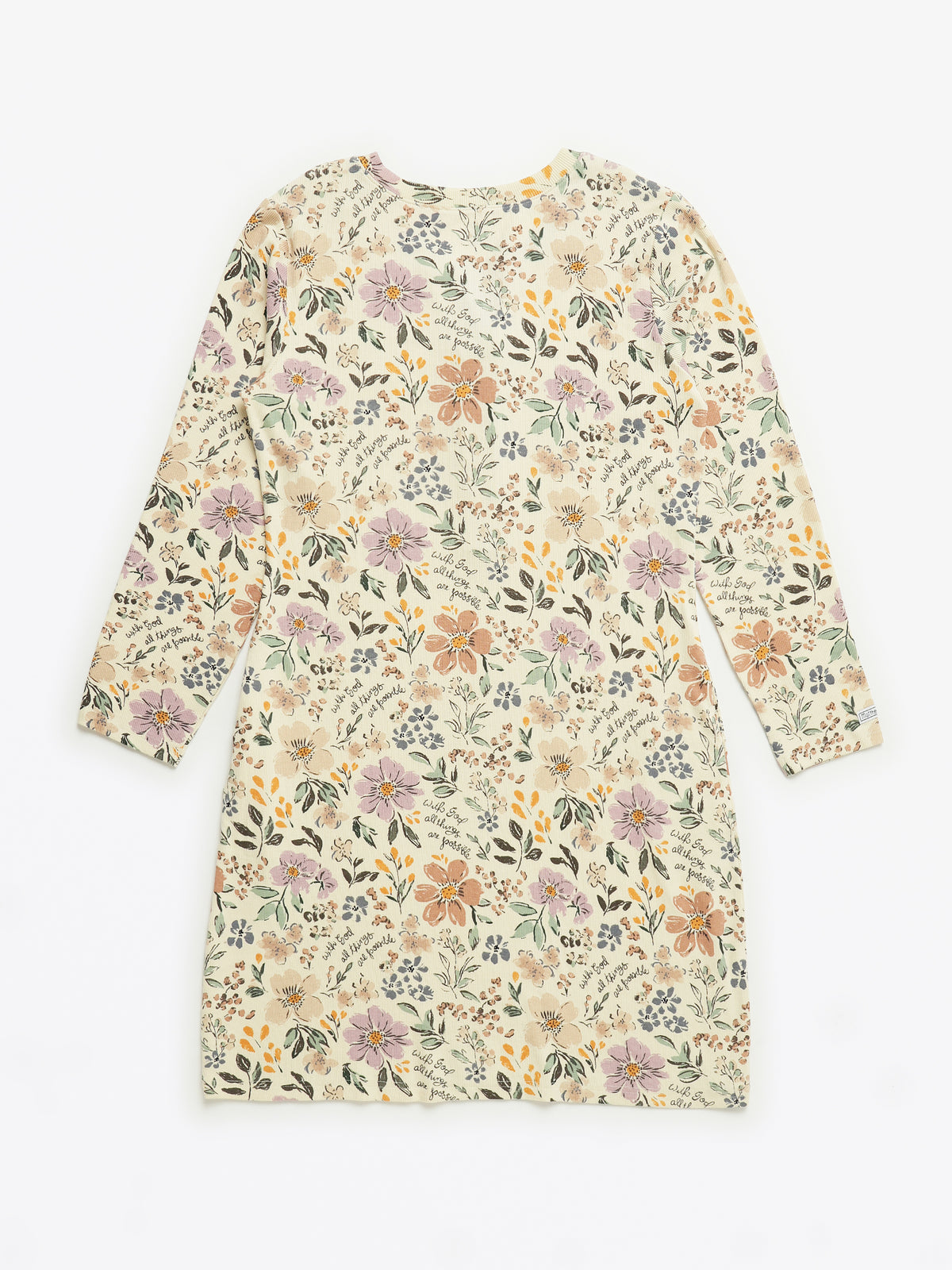 All Things Are Possible Womens Nightgown PJ Ribbed Cotton/Bamboo Blend