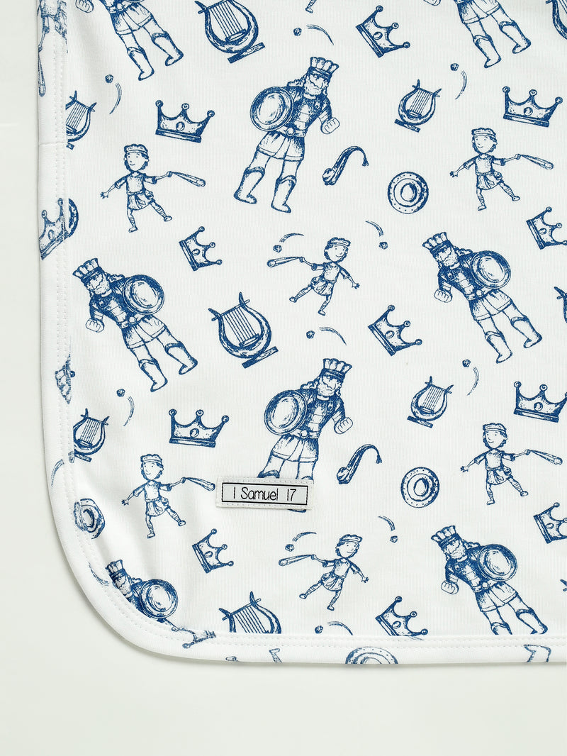 David & Goliath Blue Swaddle Cotton