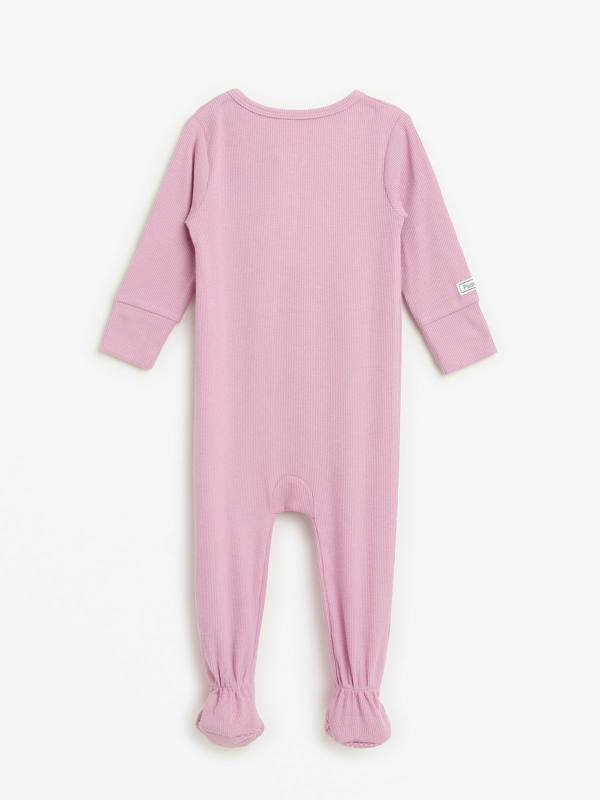 Solid Mauve PJ Footed Onesie Ribbed Cotton/Bamboo Blend