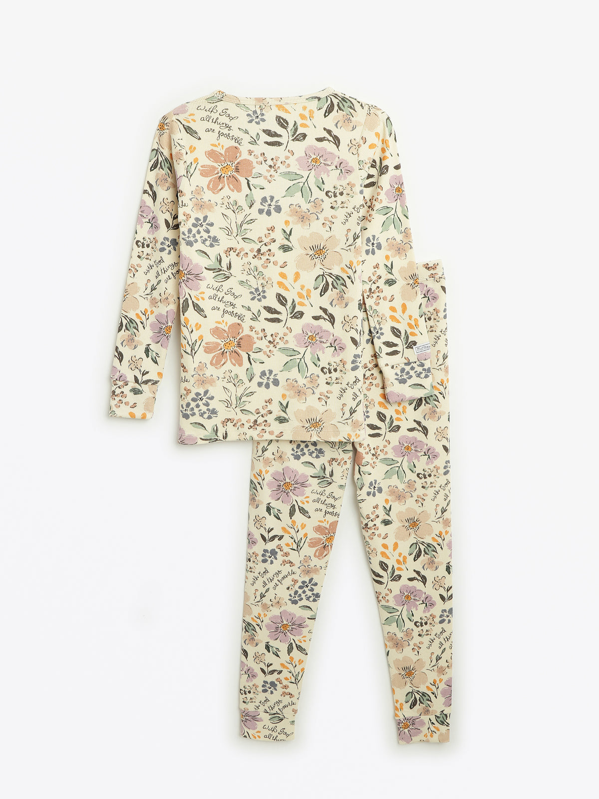 All Things Are Possible PJ Long Sleeve Set Ribbed Cotton/Bamboo Blend