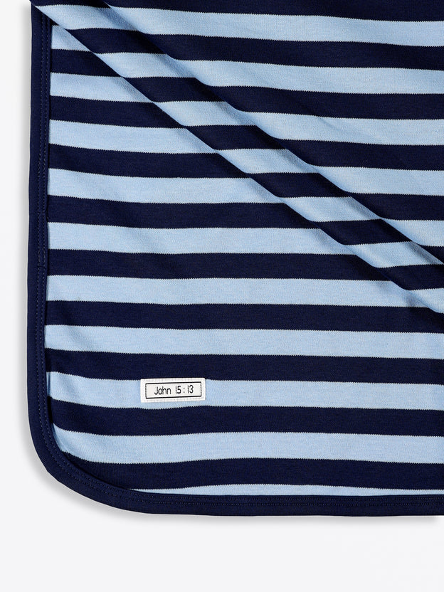 No Greater Love Blue Swaddle Cotton