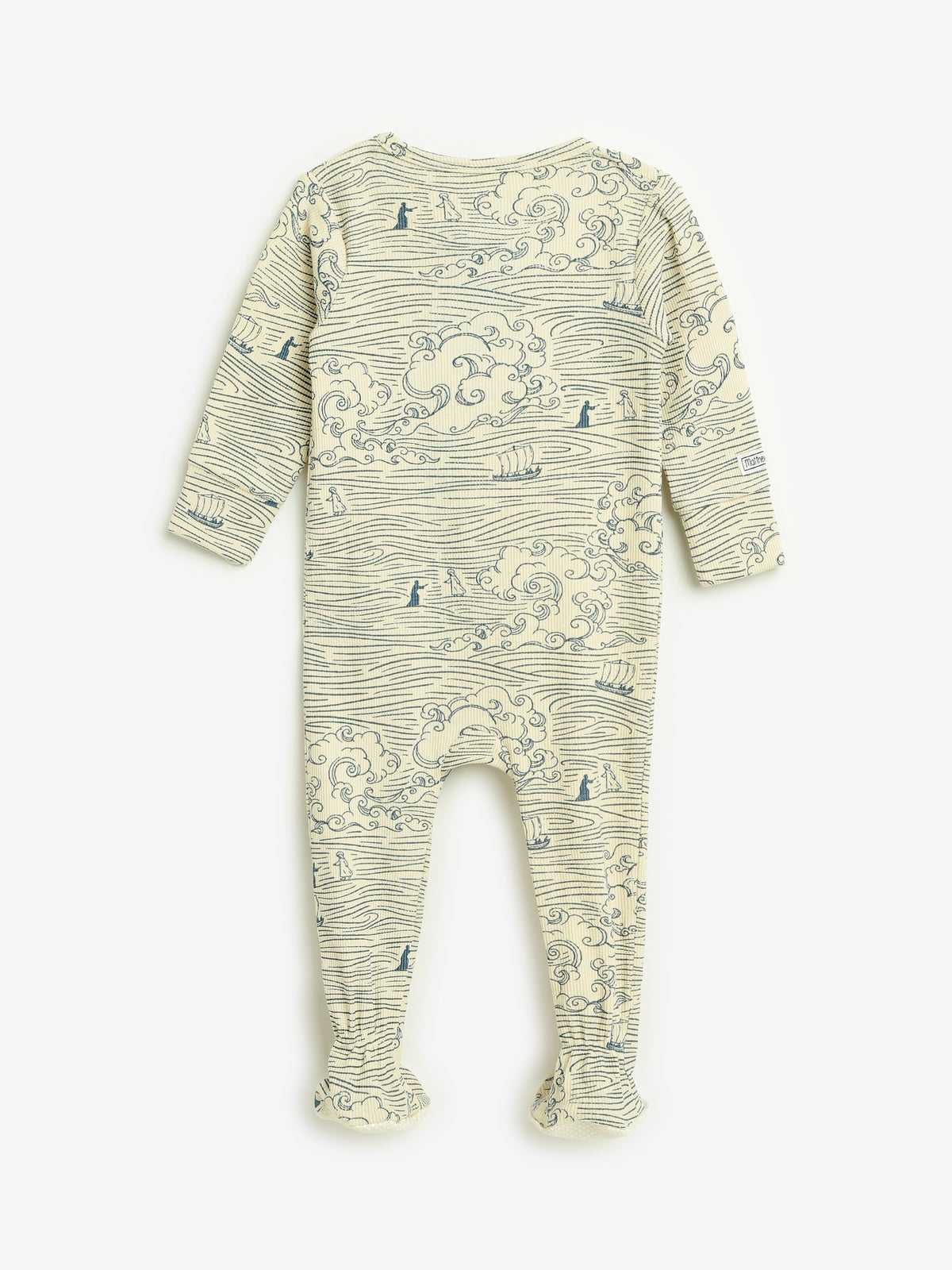 Walking on Water PJ Footed Onesie Ribbed Cotton/Bamboo Blend