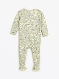Walking on Water PJ Footed Onesie Ribbed Cotton/Bamboo Blend