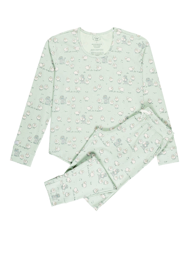 The Lost Sheep PJ Womens Long Sleeve Jogger Set Cotton