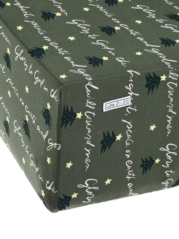 Glory to God Olive Bedsheet Bamboo