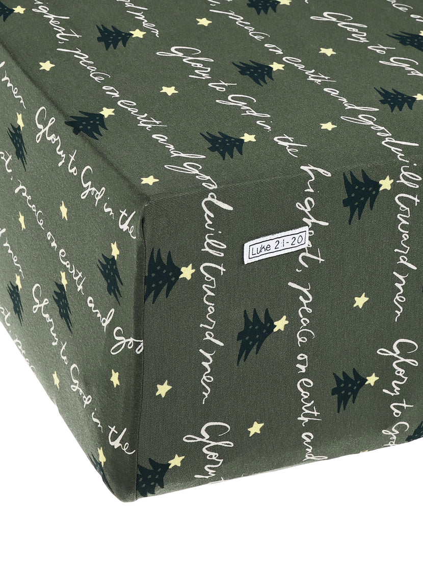Glory to God Olive Bedsheet Bamboo
