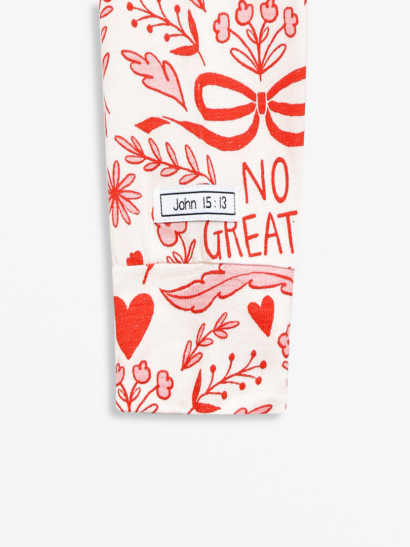 No Greater Love Pink PJ Long Sleeve Set Bamboo