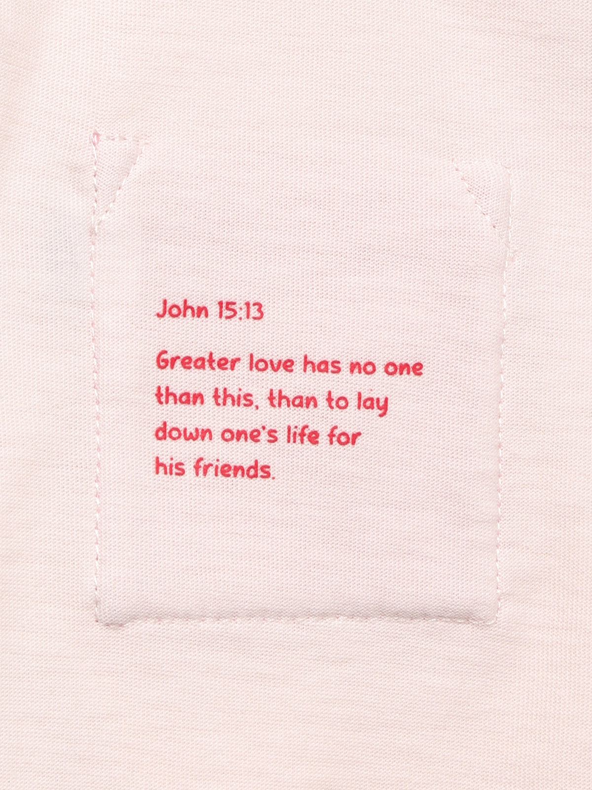 Baby Pink Prayer Pocket T-Shirt Cotton | Long Sleeve