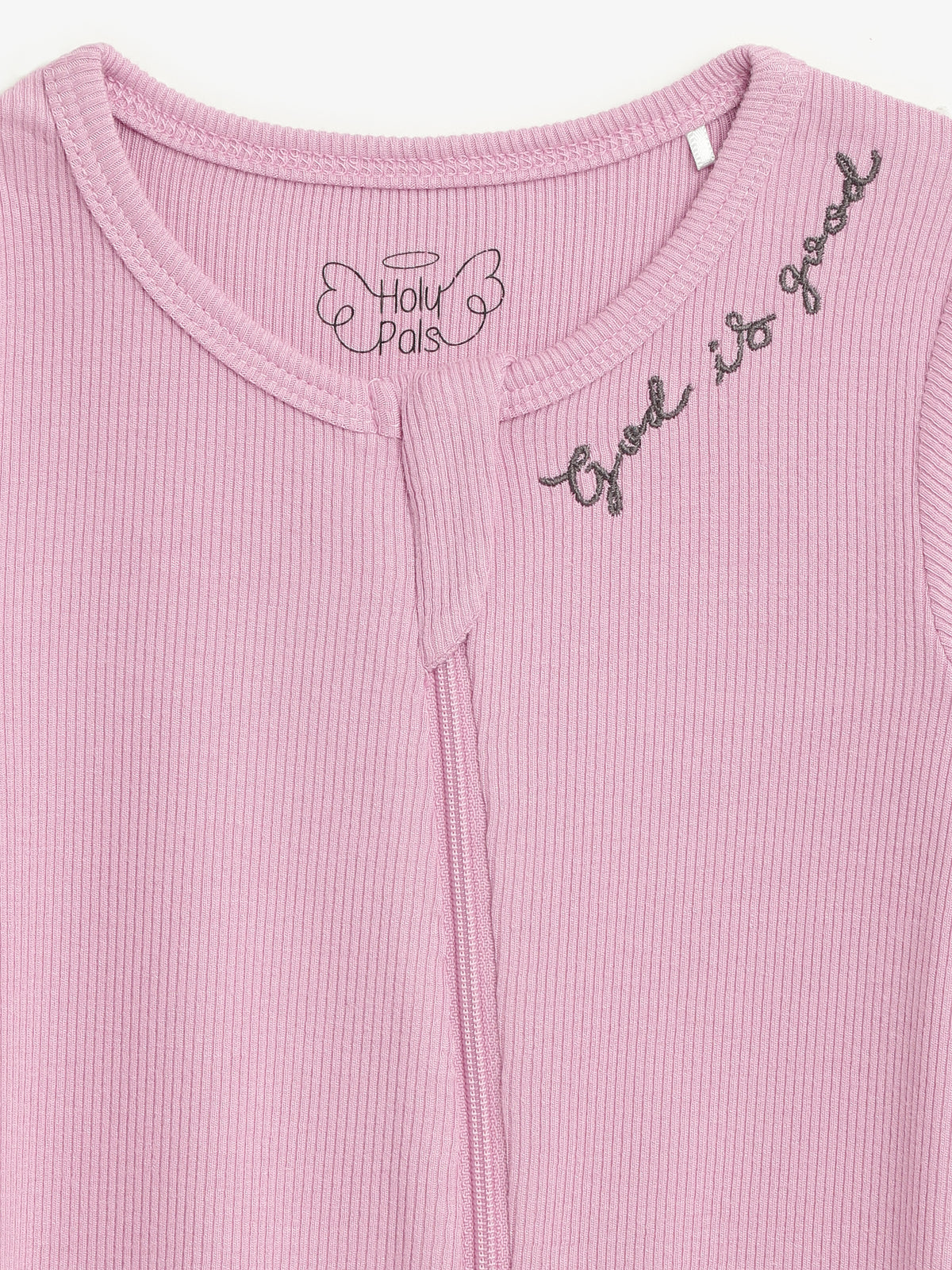 Solid Mauve PJ Footed Onesie Ribbed Cotton/Bamboo Blend