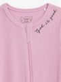 Solid Mauve PJ Footed Onesie Ribbed Cotton-Bamboo Blend