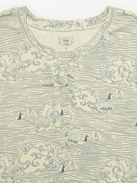 Walking on Water Womens Nightgown PJ Ribbed Cotton/Bamboo Blend