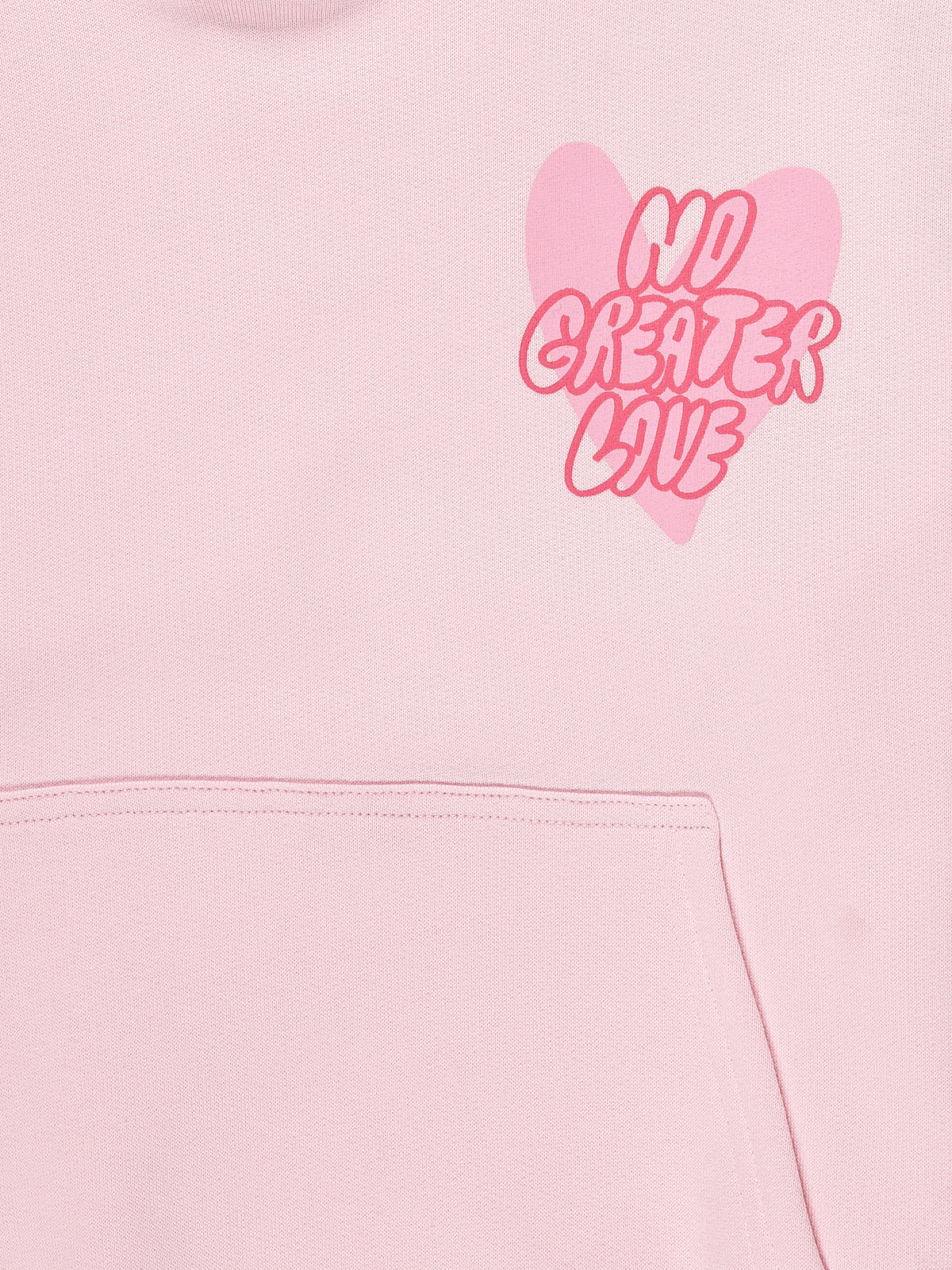 No Greater Love Pink Cotton Fleece Hoodie