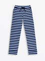 No Greater Love Blue Womens PJ Notch Collar Set Cotton