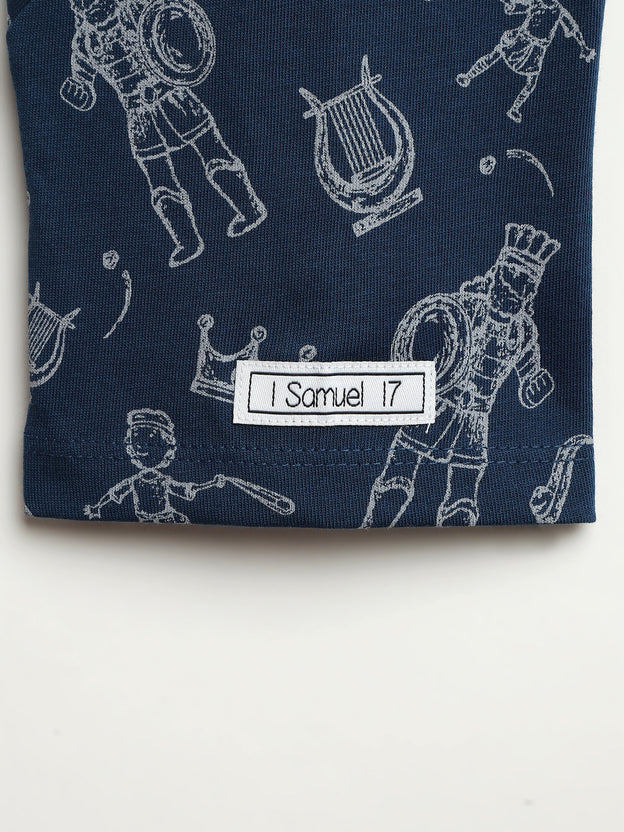 Kids David & Goliath Sailor Blue T-Shirt Cotton | Short Sleeve