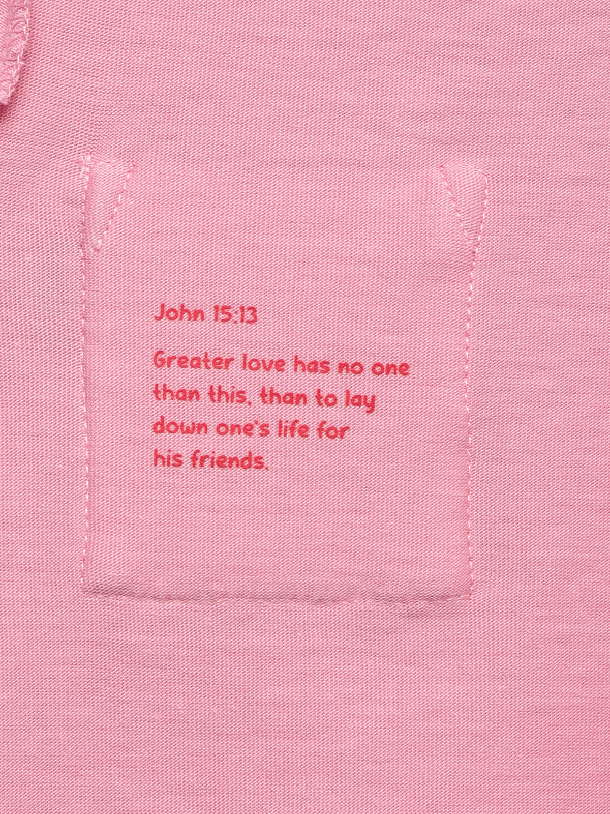Pink Prayer Pocket Short Sleeve T-Shirt Cotton