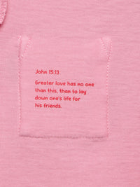 Pink Prayer Pocket Short Sleeve T-Shirt Cotton